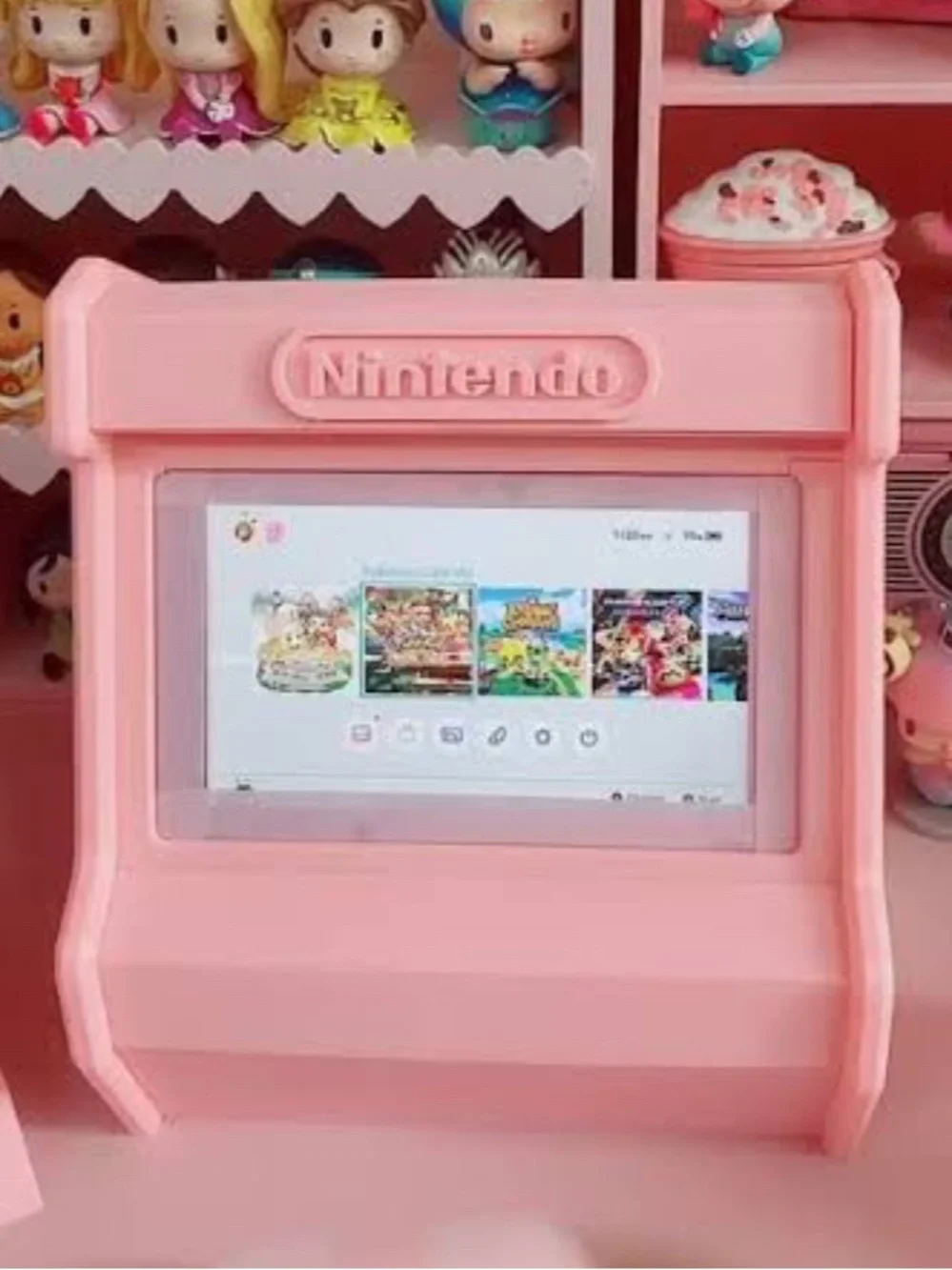 Nintendo Pink Custom Console Arcade stand kuromi and Kirby